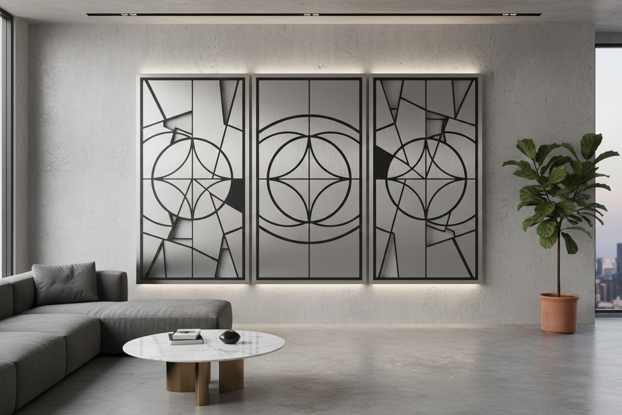Large Custom Metal Wall Art Panel Set